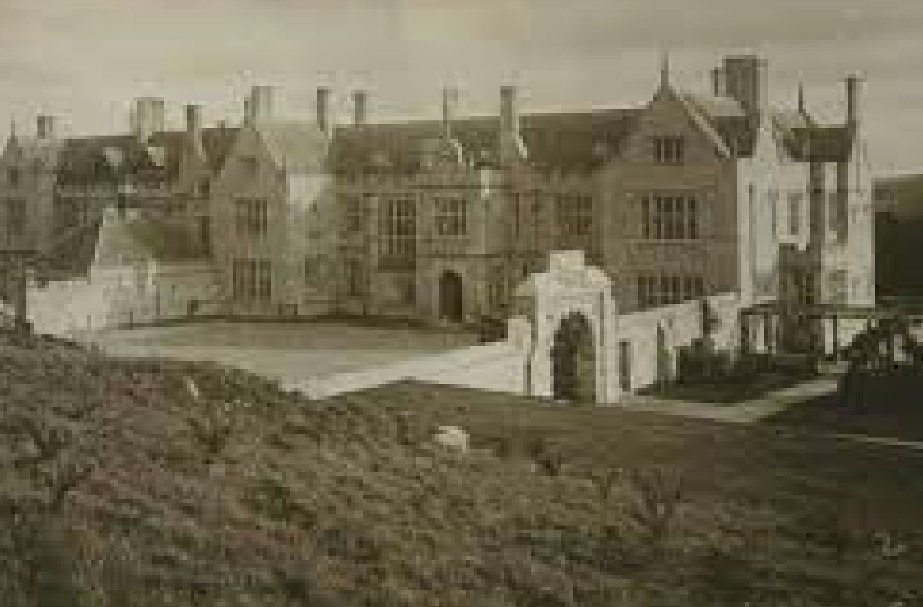 Birds eye view of Bovey Castle in 1928