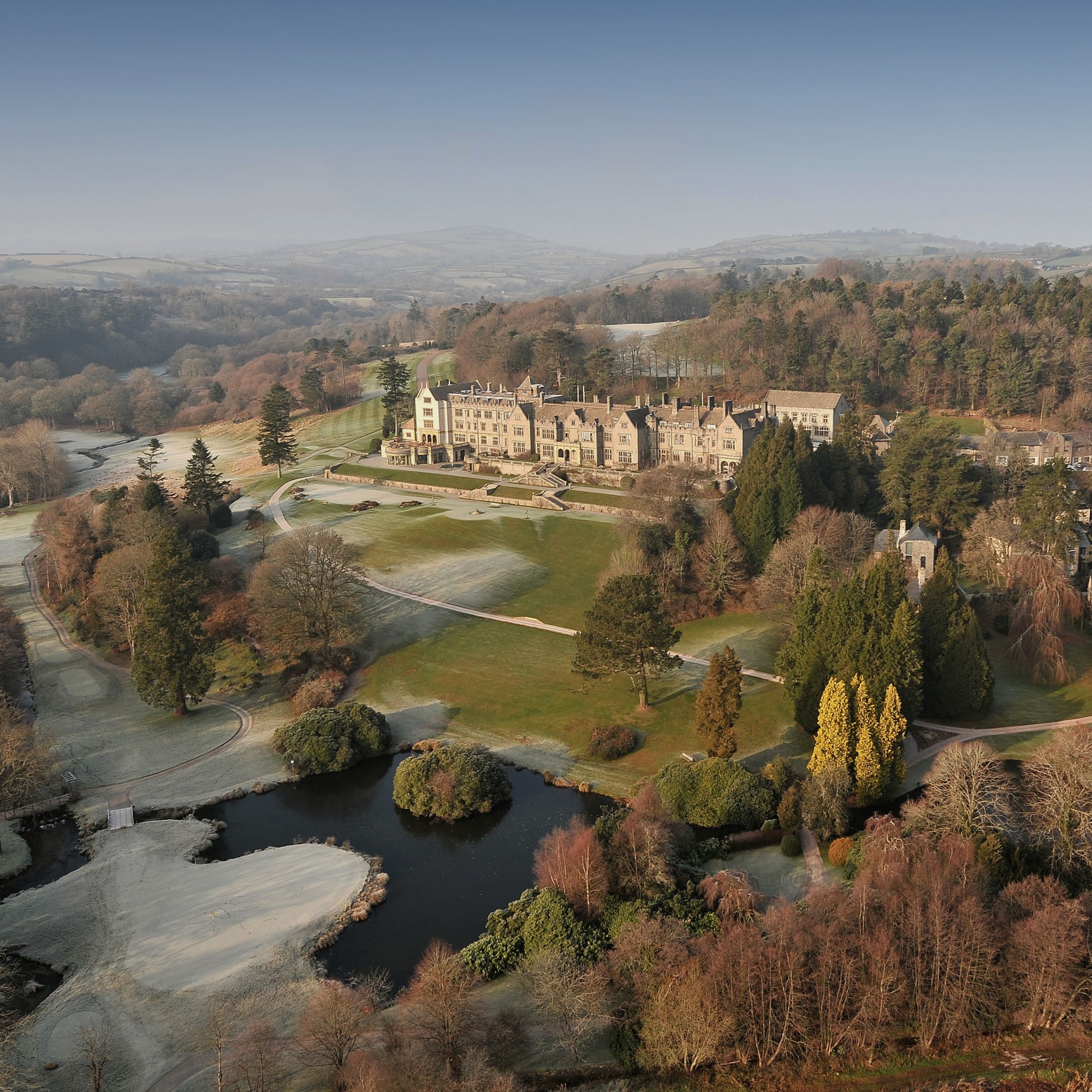 Birdseye view of Bovey Castle Dartmoor 