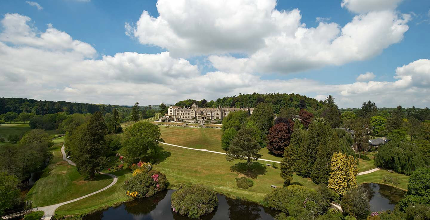 Dog friendly stay uk Bovey Castle grounds