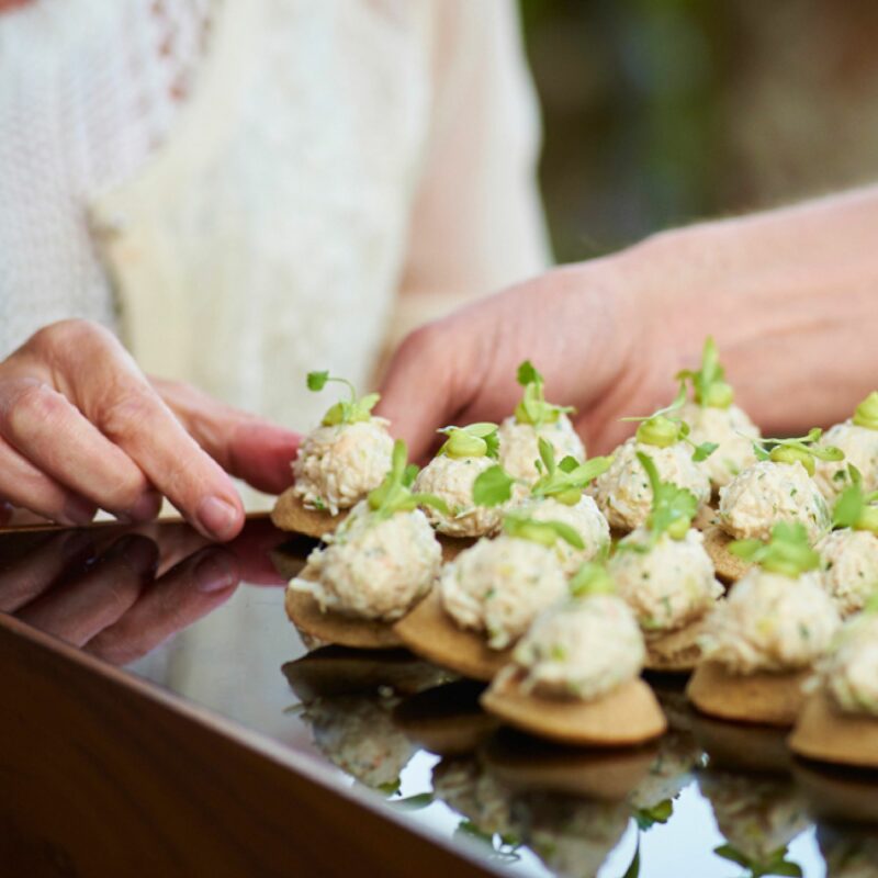 Selection of food on tray