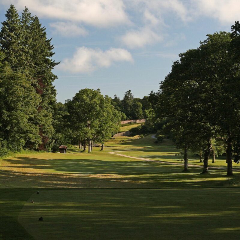 Golf course with trees