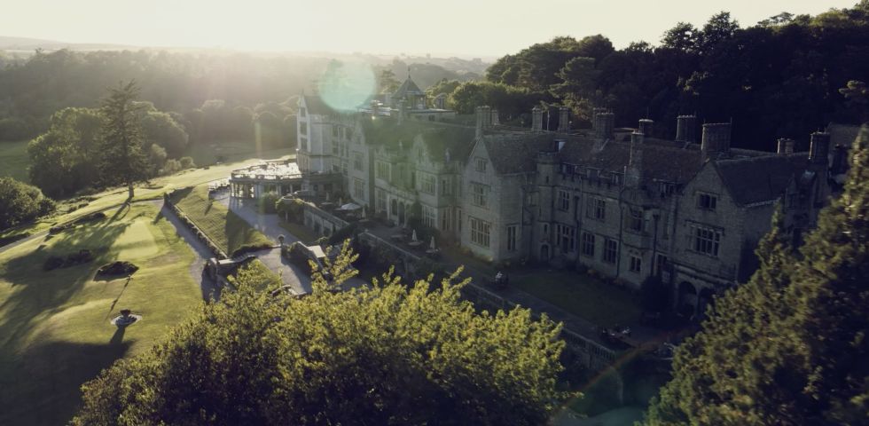 bird eye view of Bovey Castle 