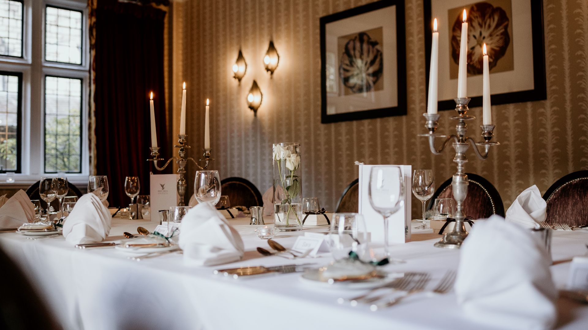 candlelit table setting 